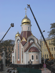 Фото, освящение крестов на храме святого князя Игоря Черниговского