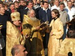 Фото, мощи святителя Николая Чудотворца, молебен возле Покровского храма