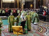 В праздник Входа Господня в Иерусалим Предстоятель Русской Церкви совершил Литургию в Храме Христа Спасителя и возглавил хиротонию архимандрита Порфирия (Преднюка) во епископа Лидского и Сморгонского