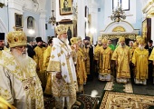 Святейший Патриарх Кирилл совершил богослужение в минском Свято-Духовом кафедральном соборе