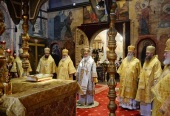 В праздник Собора Пресвятой Богородицы Предстоятель Русской Церкви совершил Литургию в Успенском соборе Московского Кремля и возглавил хиротонию архимандрита Павла (Григорьева) во епископа Колыванского