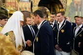 Святейший Патриарх Кирилл совершил молебен перед отъездом Олимпийской сборной России на XXXI летнюю Олимпиаду
