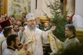 В праздник Рождества Христова митрополит Астанайский Александр совершил Литургию в Вознесенском кафедральном соборе Алма-Аты