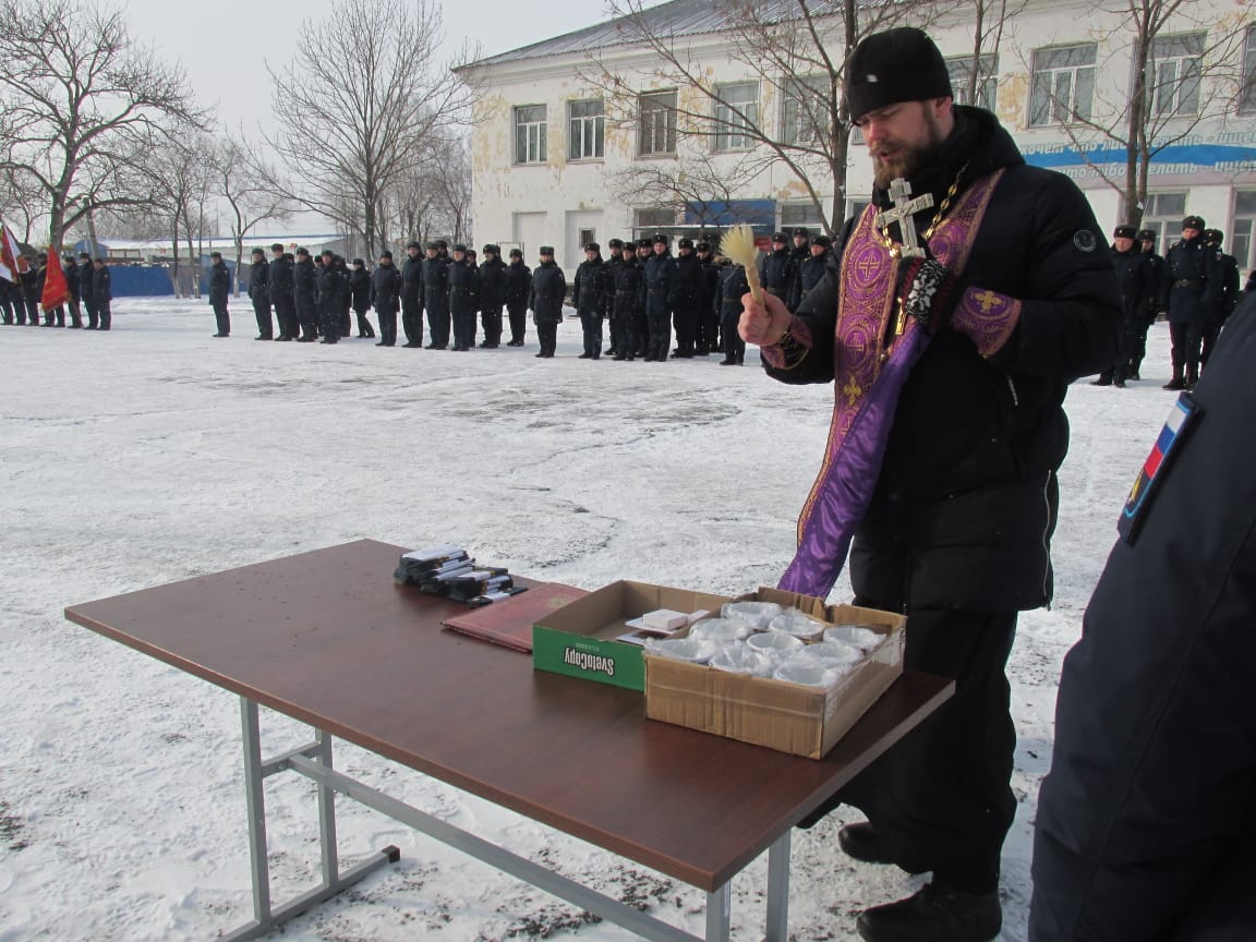 Священник благословил личный состав батальона радиоэлектронной борьбы