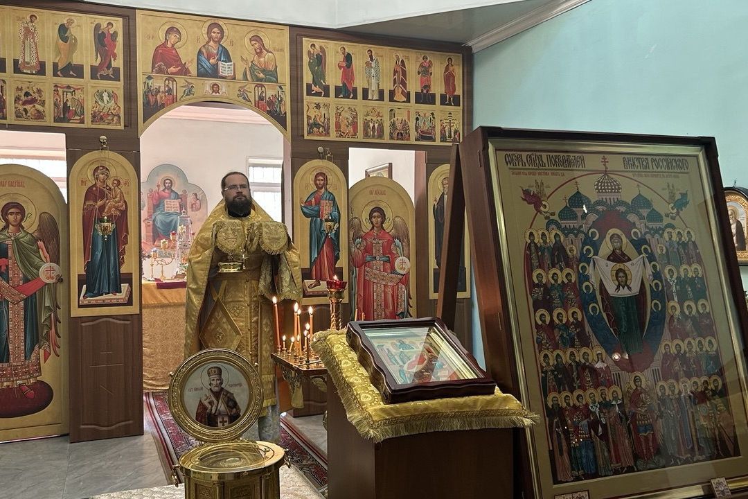 Прибытие крестного хода с иконой «Святых покровителей воинства российского» в село Липовцы